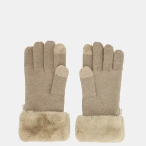 Guantes de punto taupe