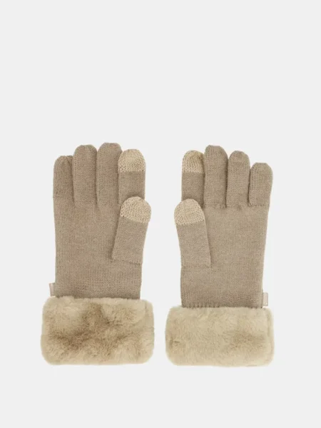 Guantes de punto taupe