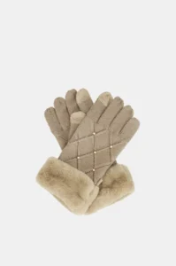 Guantes de punto taupe