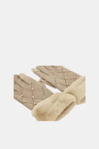 Guantes de punto taupe