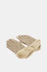 Guantes de punto taupe