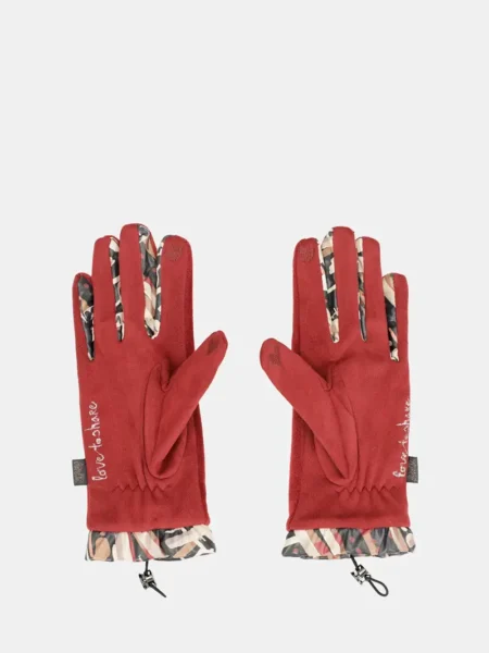 Guantes de tejido burdeos