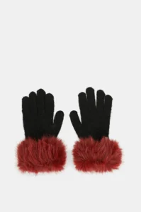 41482-071_2 Guantes de punto negro burdeos