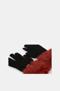 41482-071_4 Guantes de punto negro burdeos