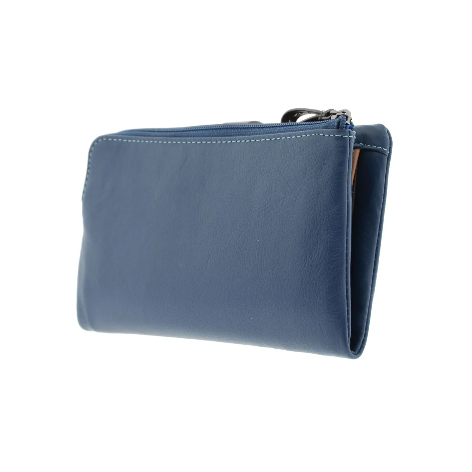 Cartera grande multicolor de piel para mujer - Imagen 4