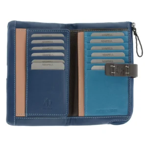 Cartera grande multicolor de piel para mujer - Thumbnail Image 5