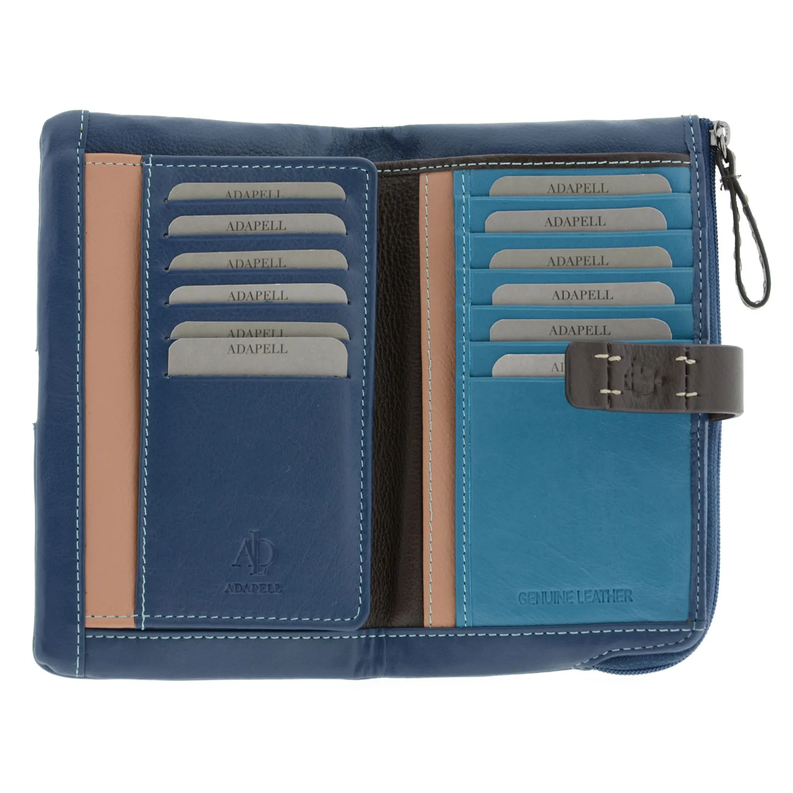 Cartera grande multicolor de piel para mujer - Imagen 5