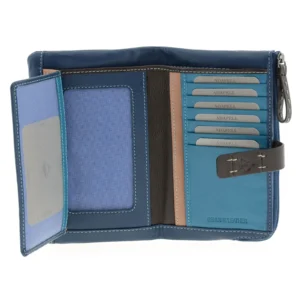 Cartera grande multicolor de piel para mujer - Thumbnail Image 6