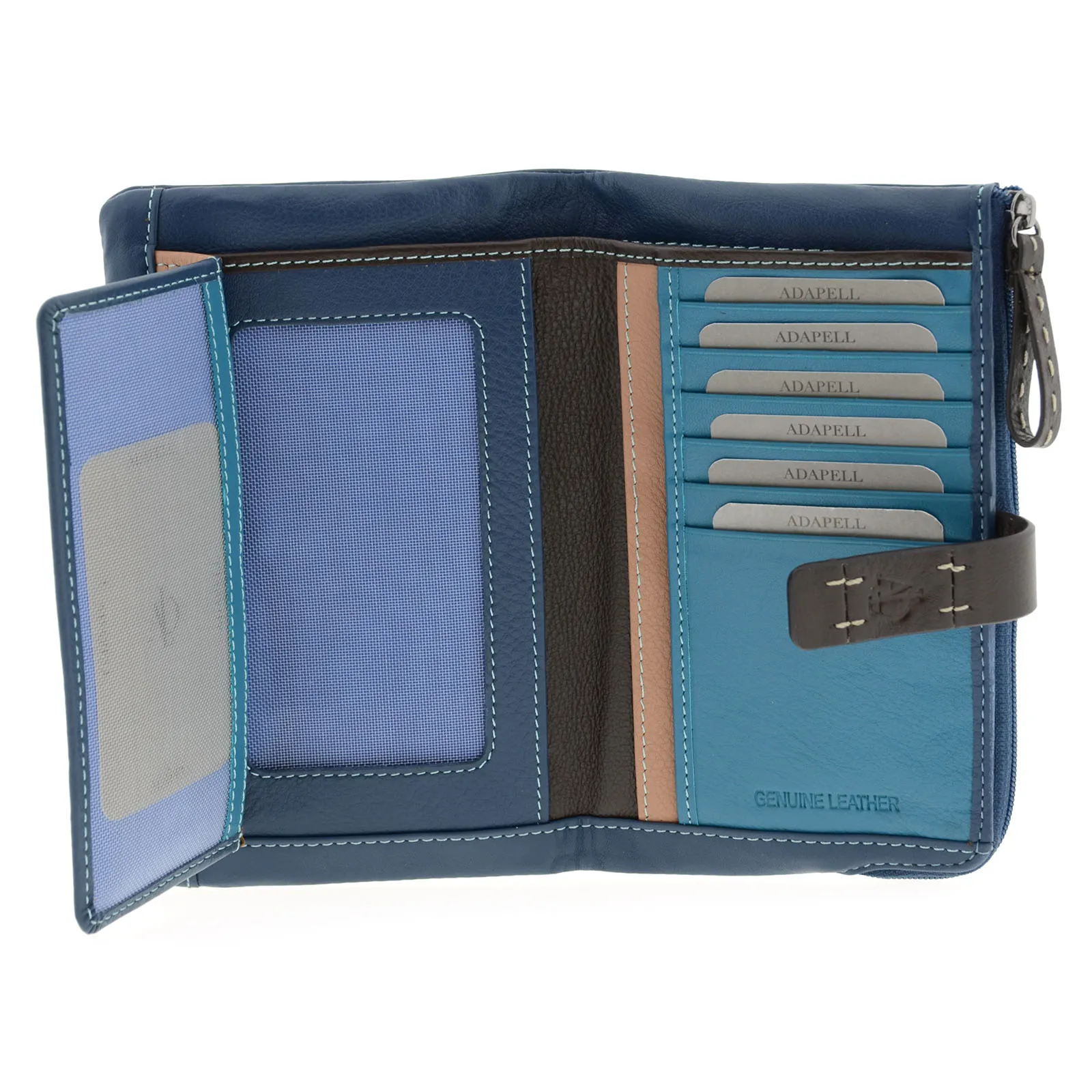 Cartera grande multicolor de piel para mujer - Imagen 6