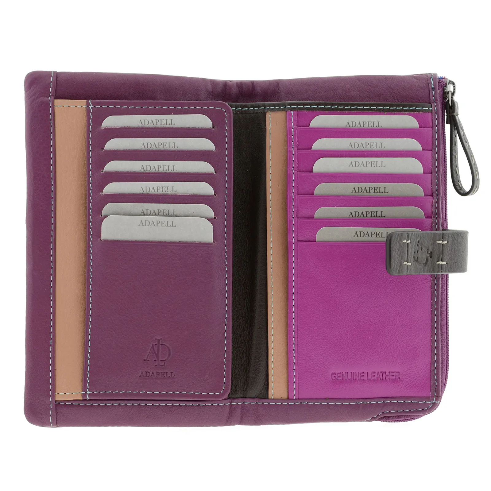 Cartera grande multicolor de piel para mujer - Imagen 26