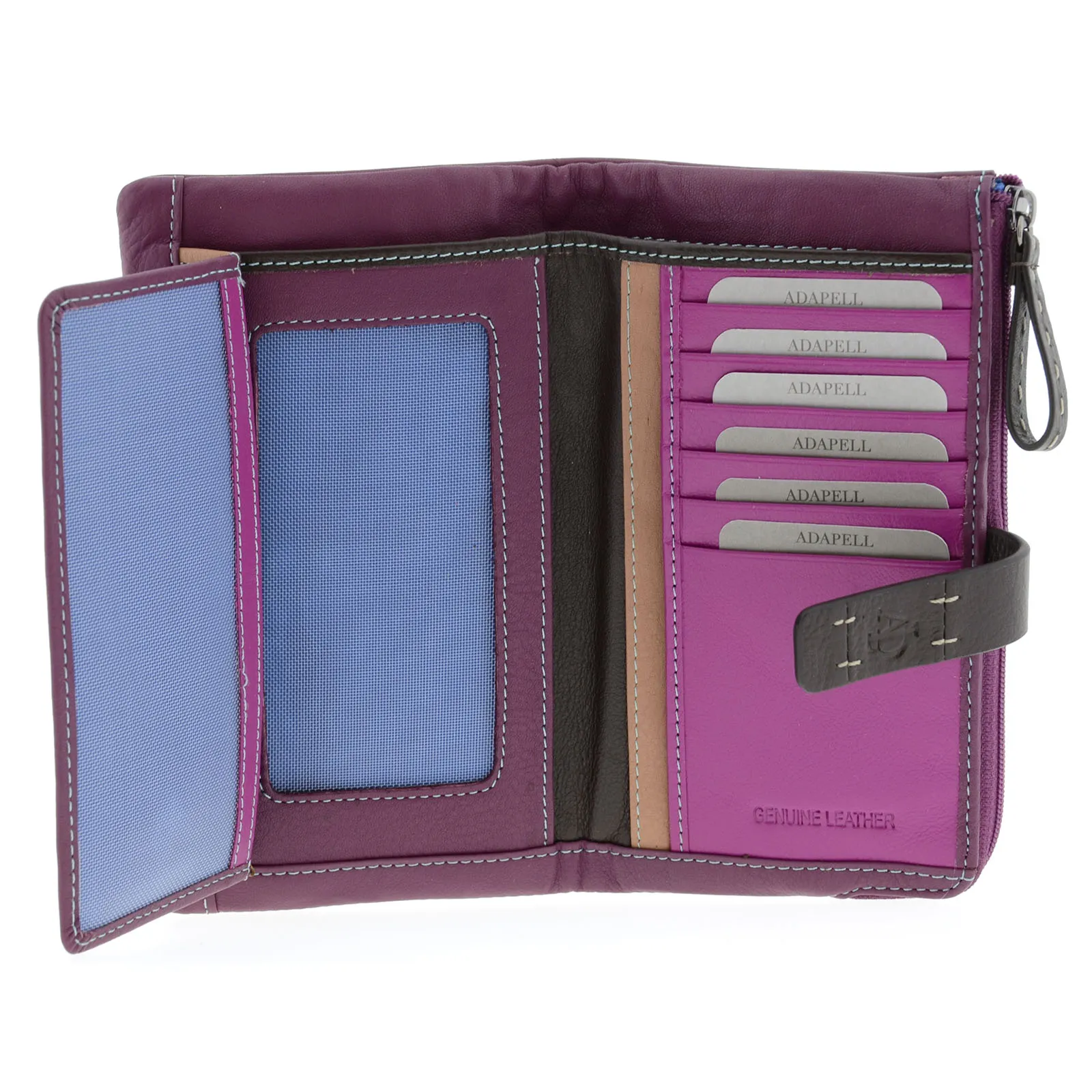 Cartera grande multicolor de piel para mujer - Imagen 28