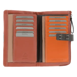 Cartera grande multicolor de piel para mujer - Thumbnail Image 16