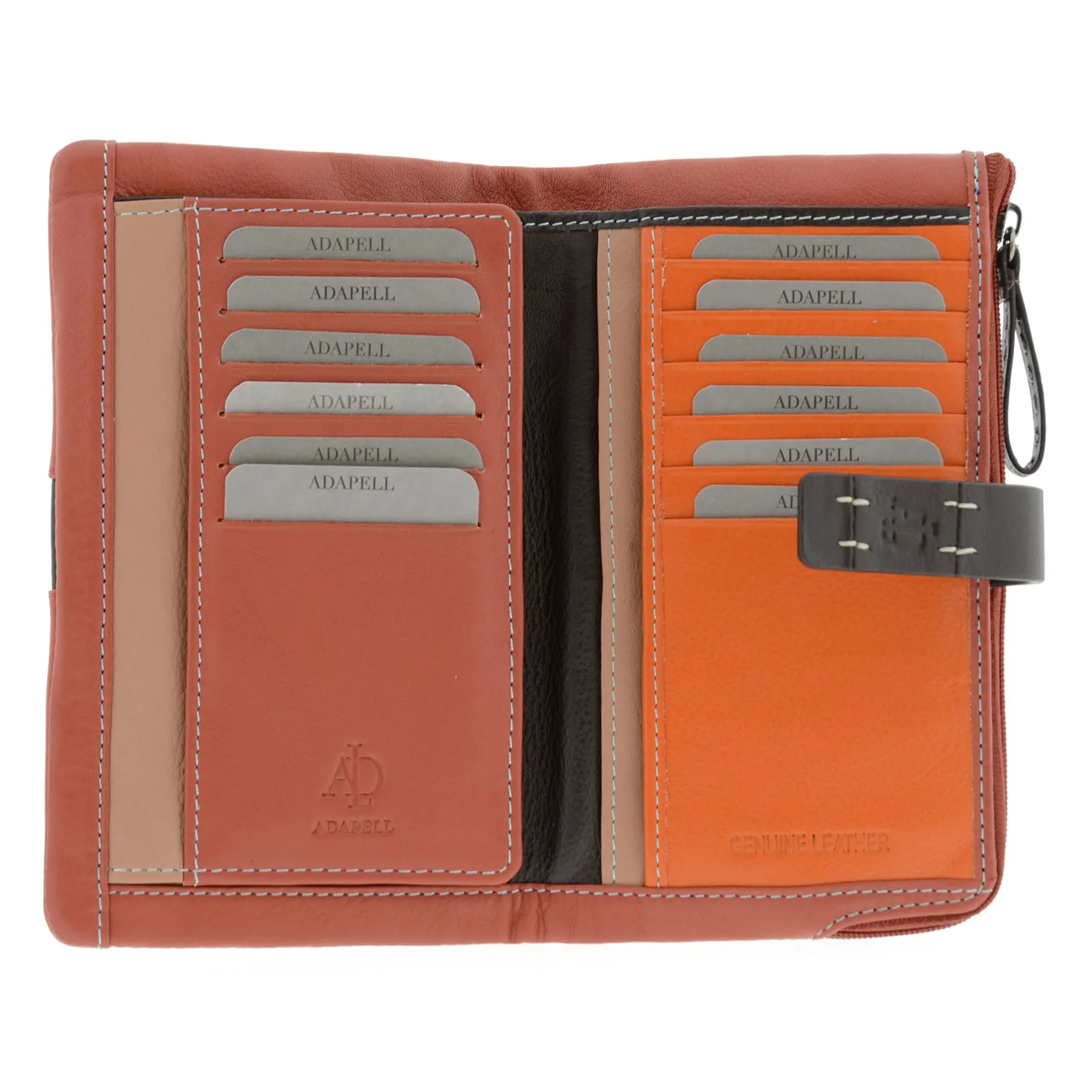 Cartera grande multicolor de piel para mujer - Imagen 16