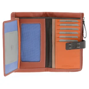 Cartera grande multicolor de piel para mujer - Thumbnail Image 17