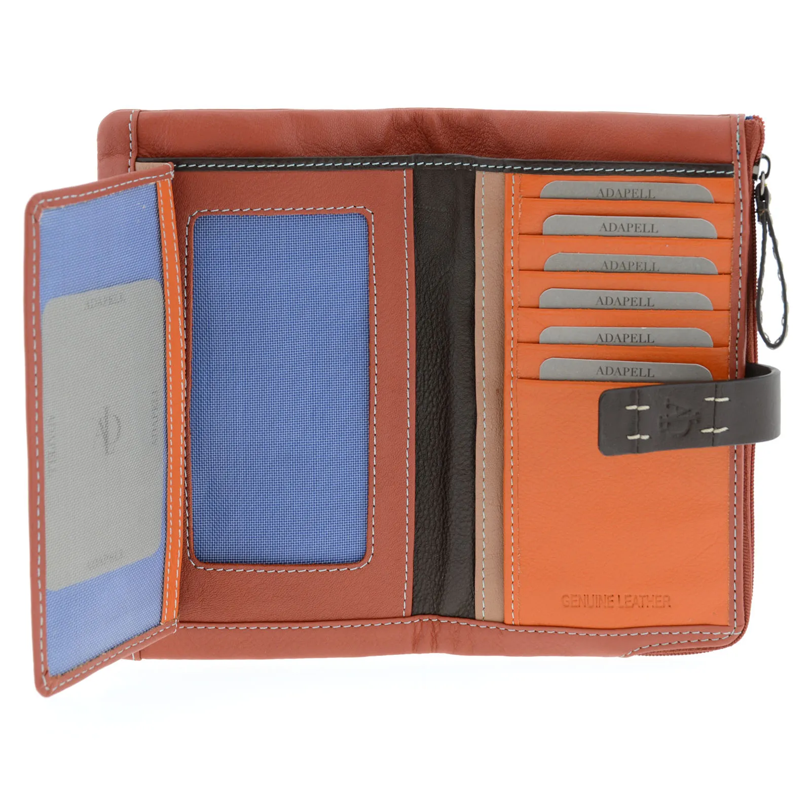 Cartera grande multicolor de piel para mujer - Imagen 17