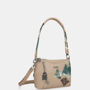Bolso de hombro beige con bandolera Anekke Evolution