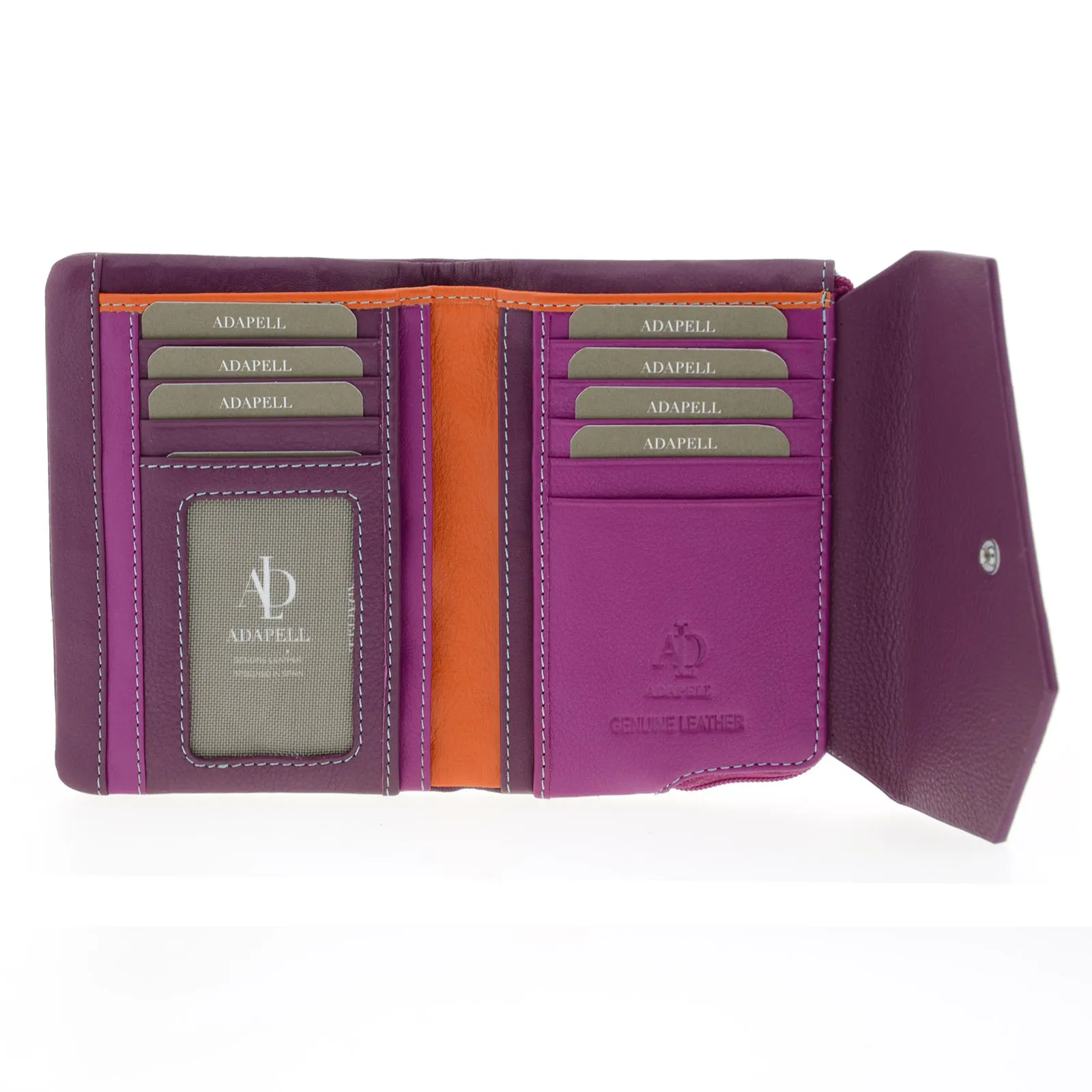 Billetero mediano multicolor de piel para mujer