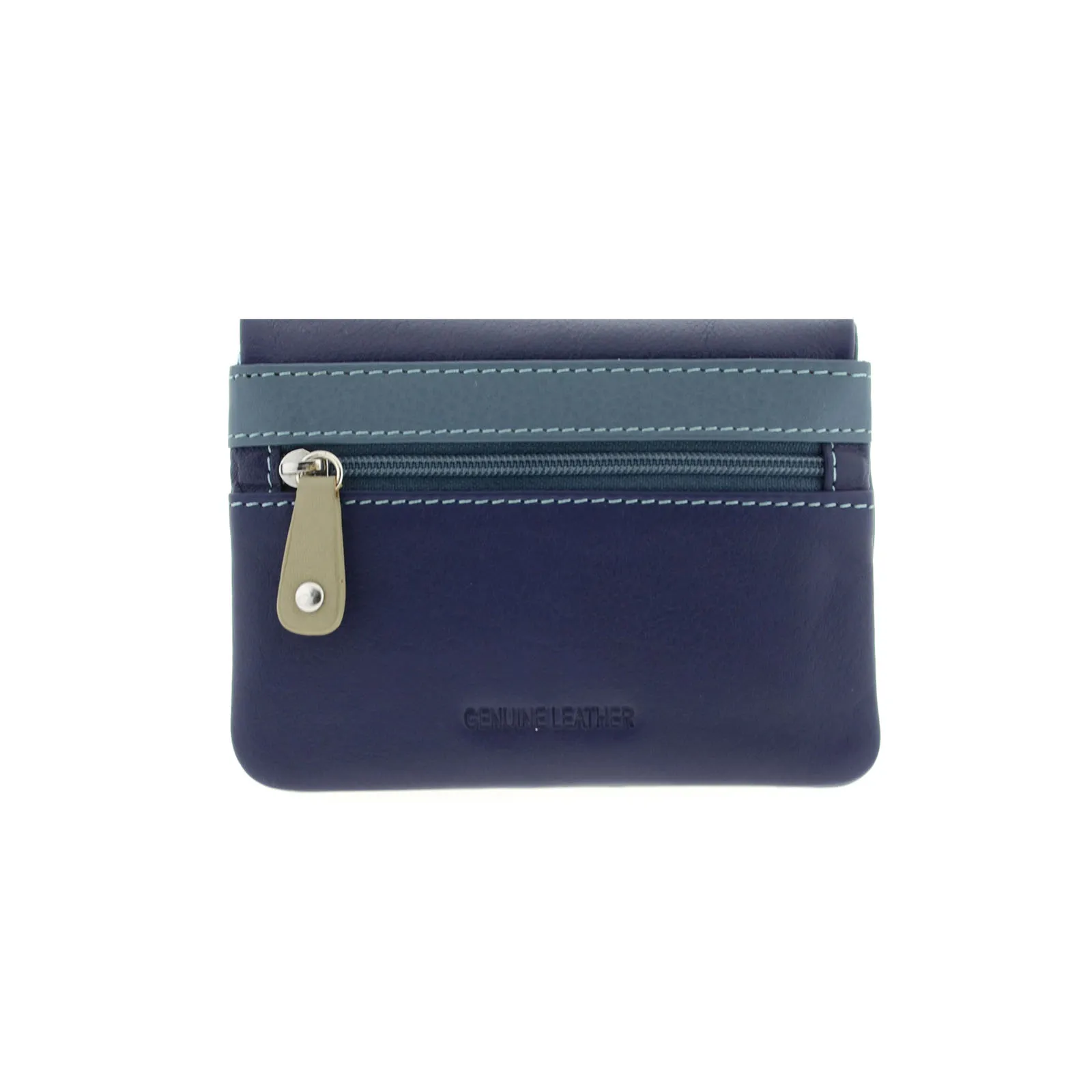 Monedero tarjetero en piel multicolor con solapa