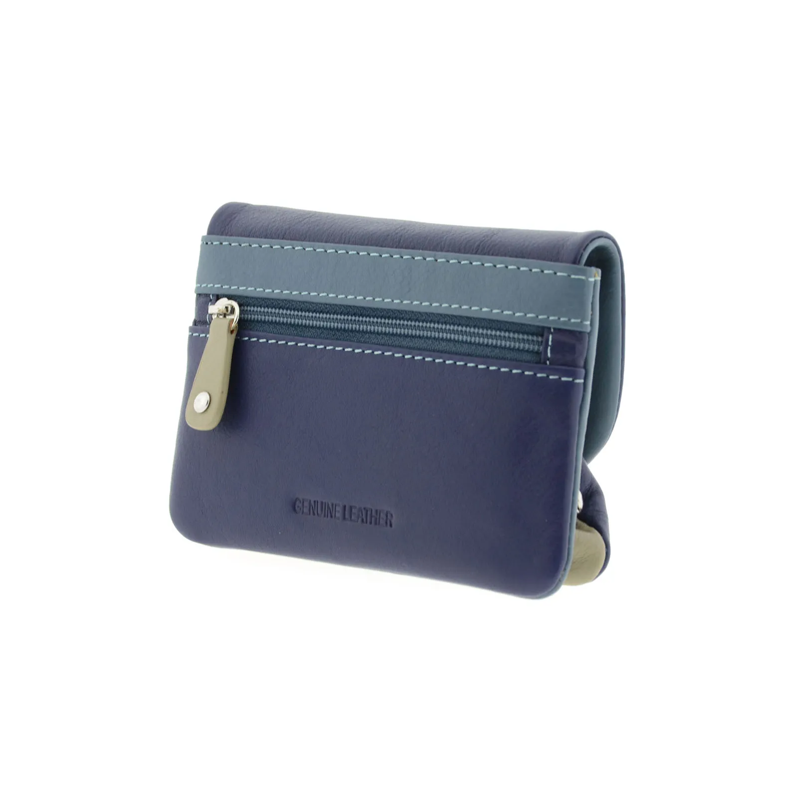 Monedero tarjetero en piel multicolor con solapa