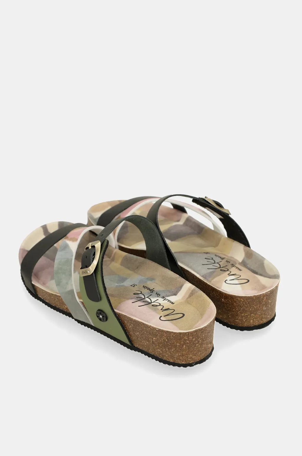 Sandalias verdes multicolor Anekke Madrid