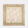 Pañuelo cuadrado beige logo