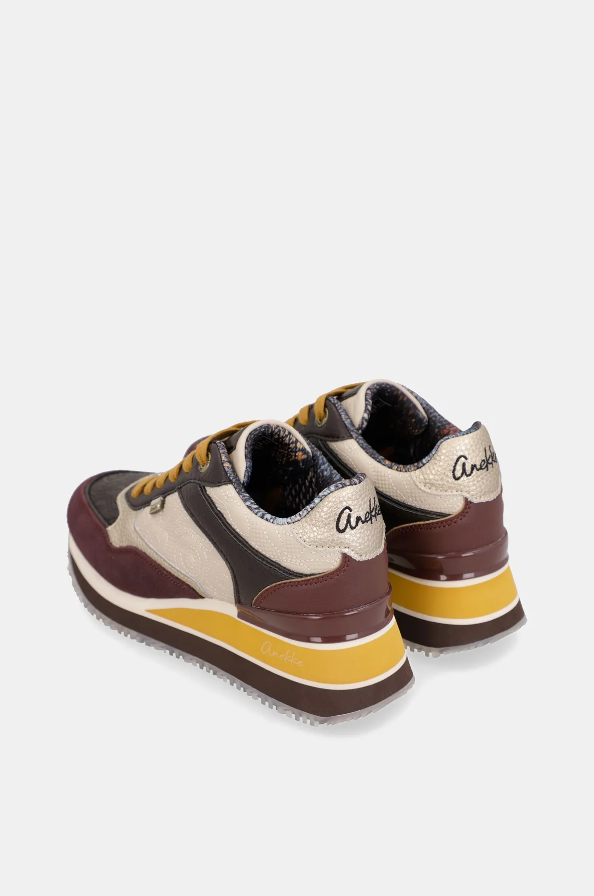 Zapatillas con cuña Anekke London burdeos