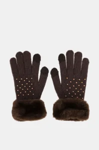 Guantes de punto marrón oscuro Anekke
