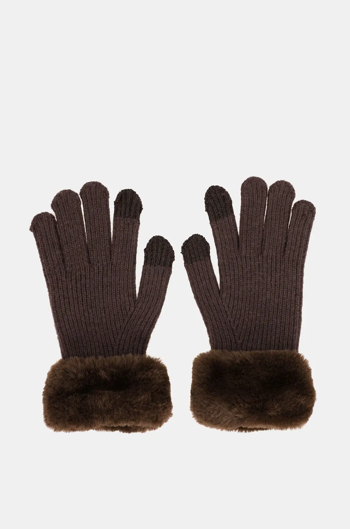 Guantes de punto marrón oscuro Anekke