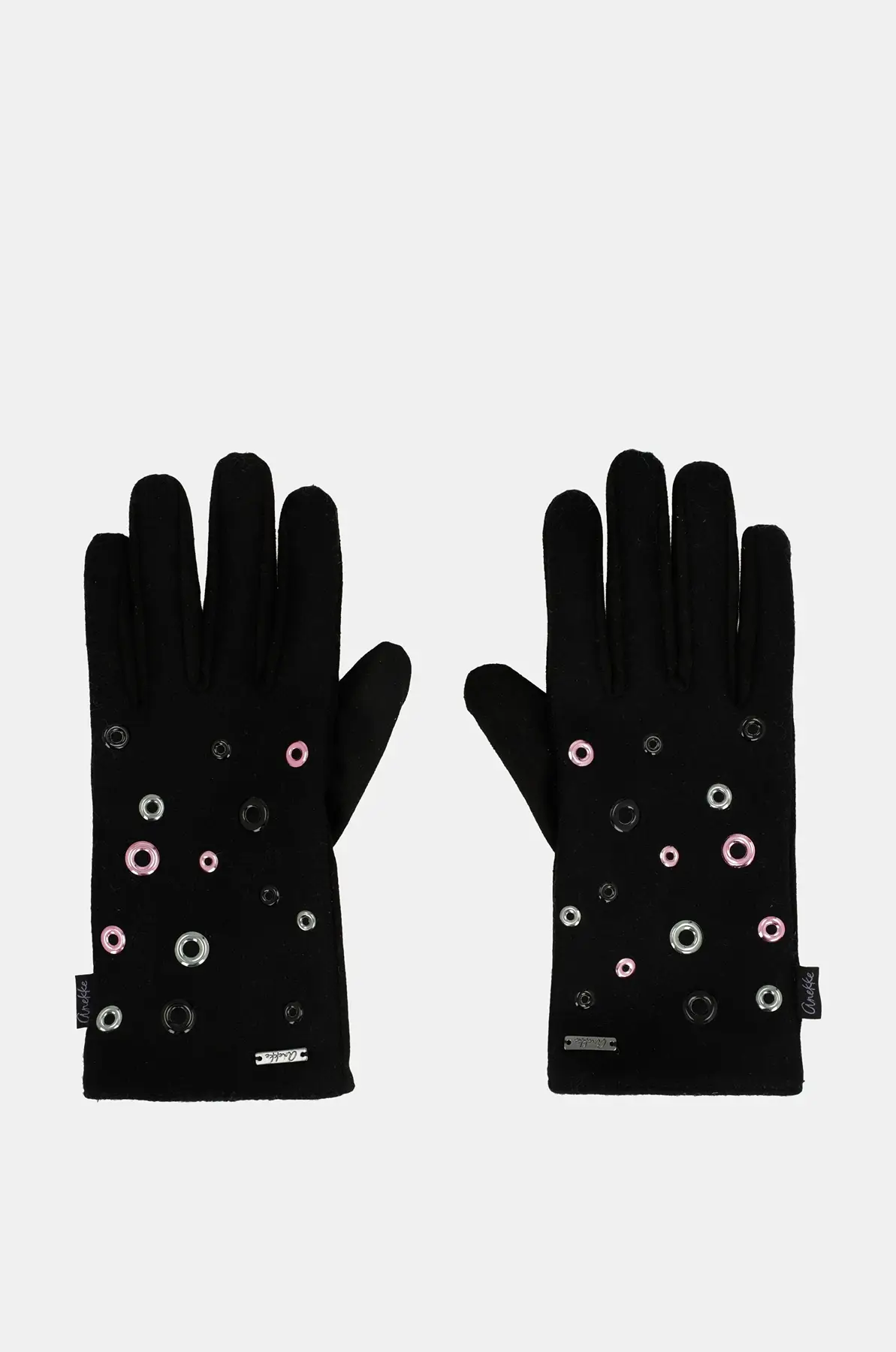 Guantes negros Anekke con detalles metálicos