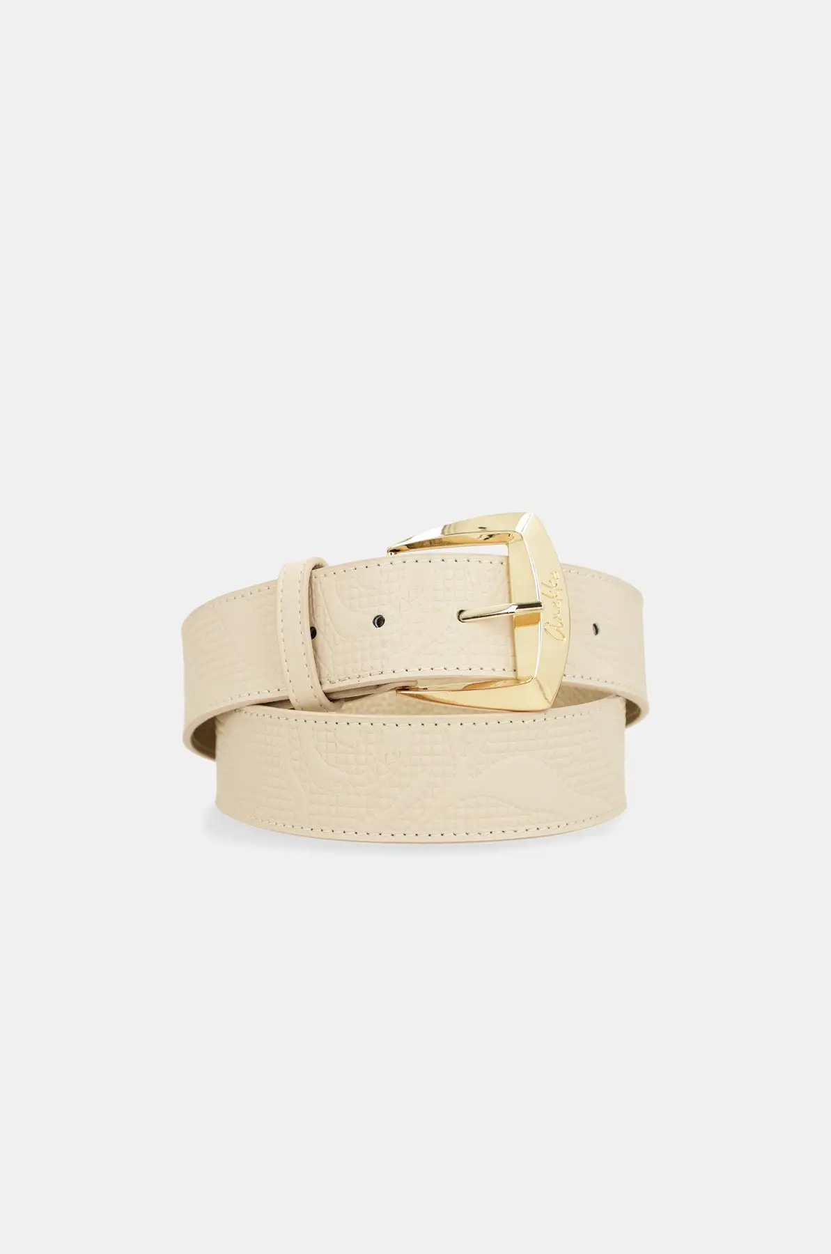 Cinturón beige de piel Anekke
