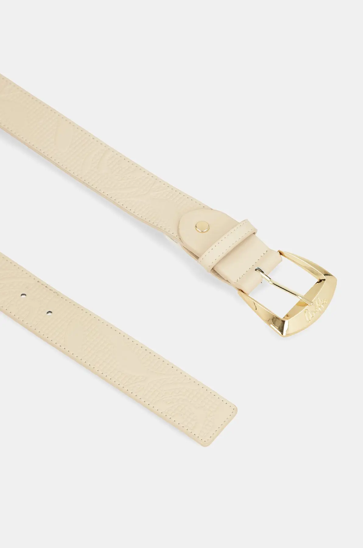 Cinturón beige de piel Anekke