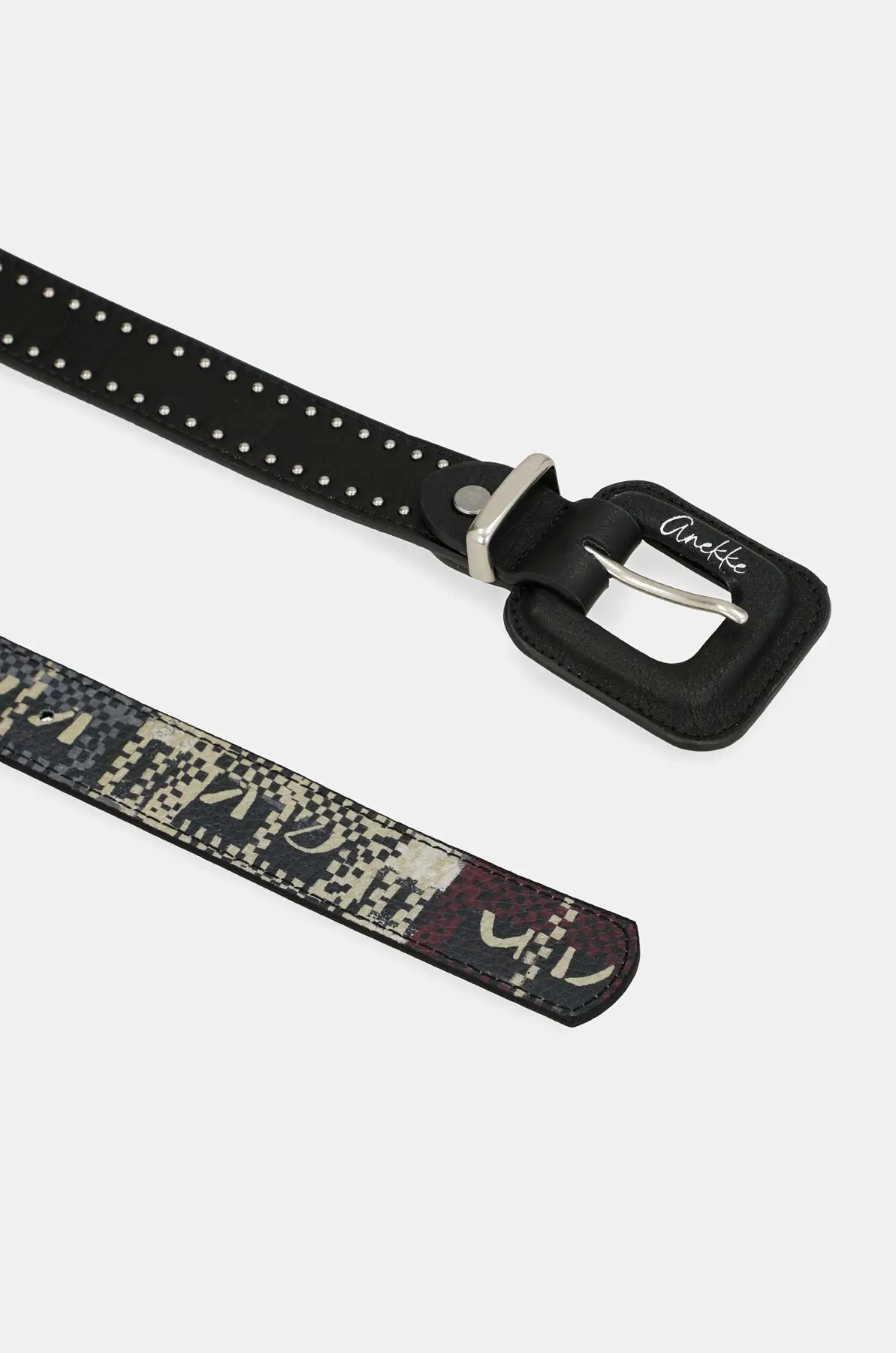 Cinturón negro de piel Anekke Iron