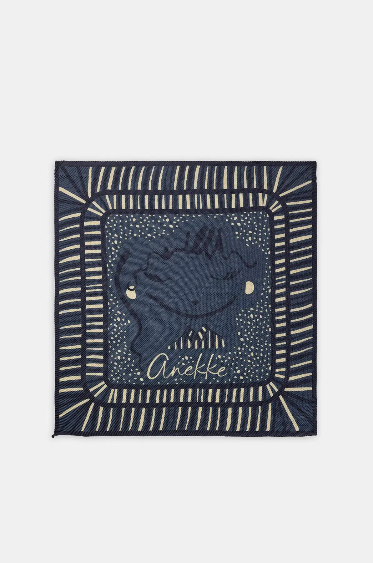 43480-321 Pañuelo cuadrado plisado Anekke azul