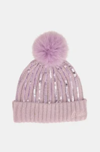 43481-331 Gorro de punto violeta Anekke con lentejuelas y pompón
