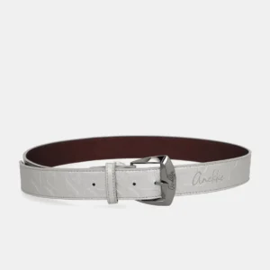 Cinturón taupe de piel Anekke