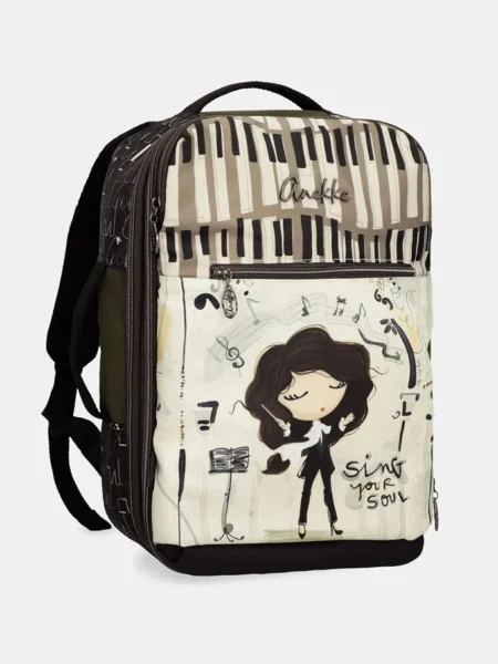 Mochila de viaje Anekke Orchestra con bolsillo frontal y piano