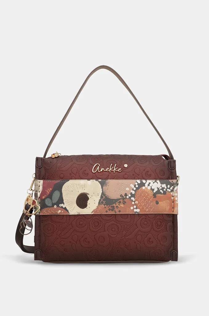 Bolso baguette Anekke Blossom burdeos con bandolera