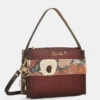Bolso baguette Anekke Blossom burdeos con bandolera