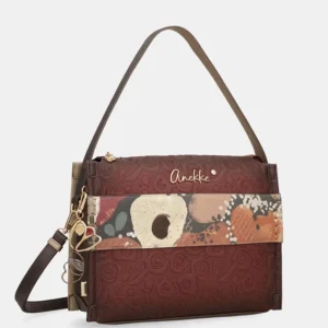 Bolso baguette Anekke Blossom burdeos con bandolera