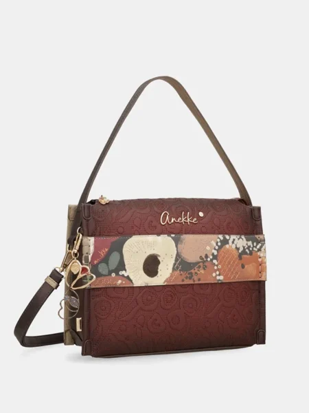 Bolso baguette Anekke Blossom burdeos con bandolera
