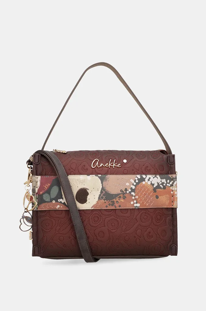 Bolso baguette Anekke Blossom burdeos con bandolera