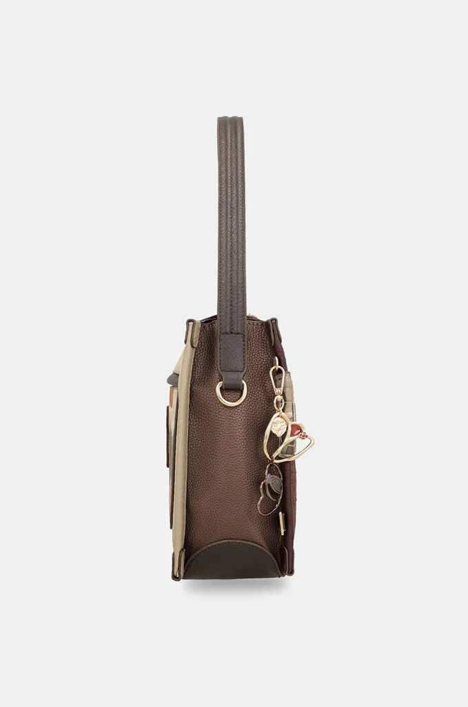 Bolso baguette Anekke Blossom burdeos con bandolera