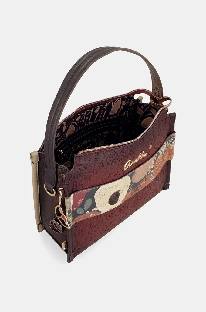 Bolso baguette Anekke Blossom burdeos con bandolera
