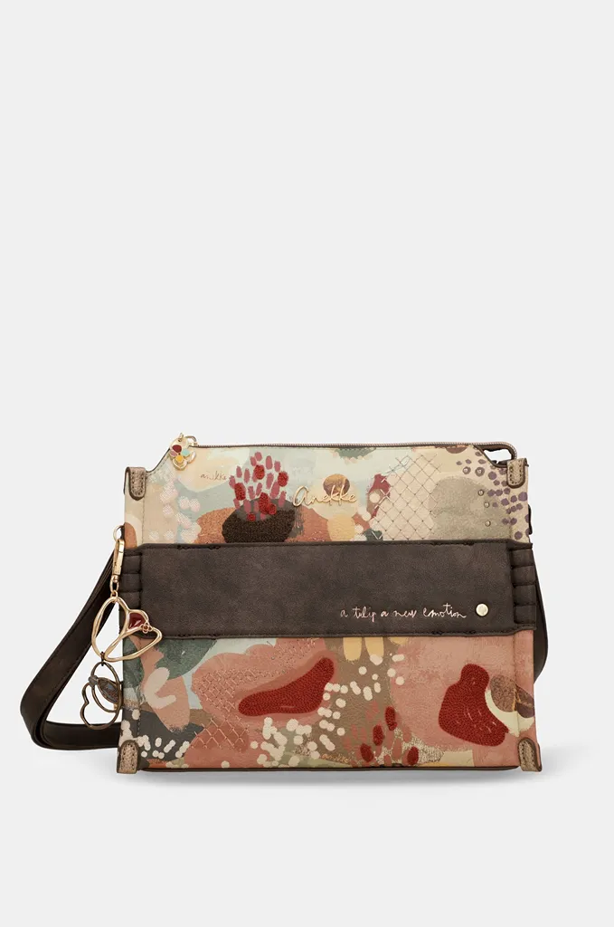 Bandolera Anekke Blossom mediana con bolsillo exterior