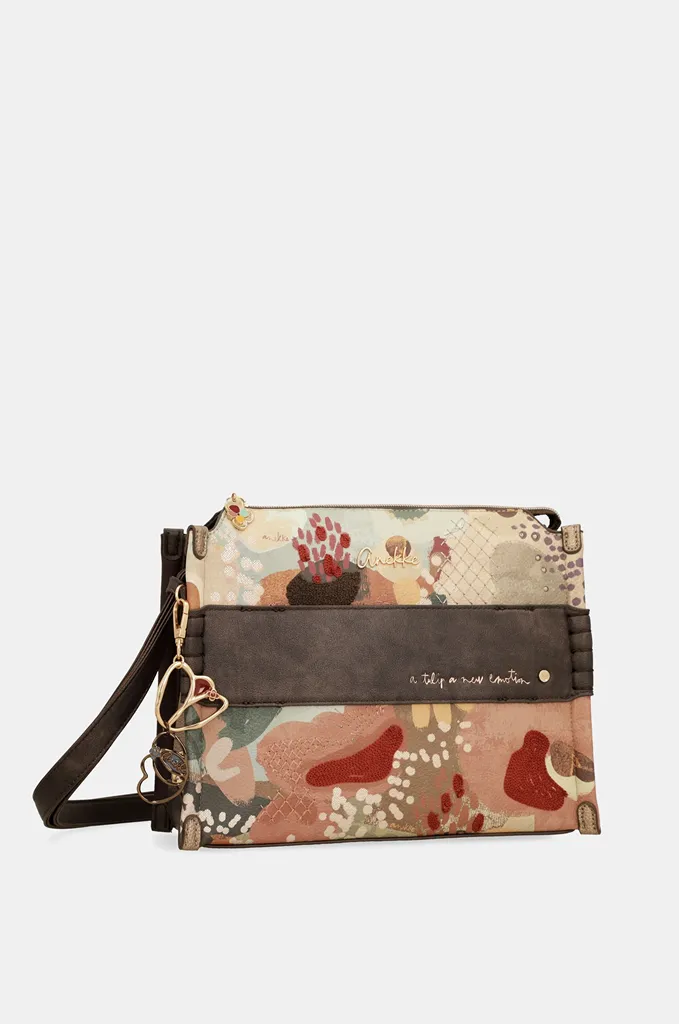 Bandolera Anekke Blossom mediana con bolsillo exterior