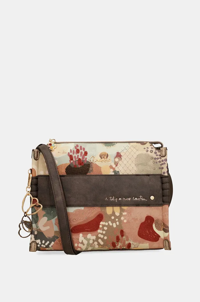 Bandolera Anekke Blossom mediana con bolsillo exterior