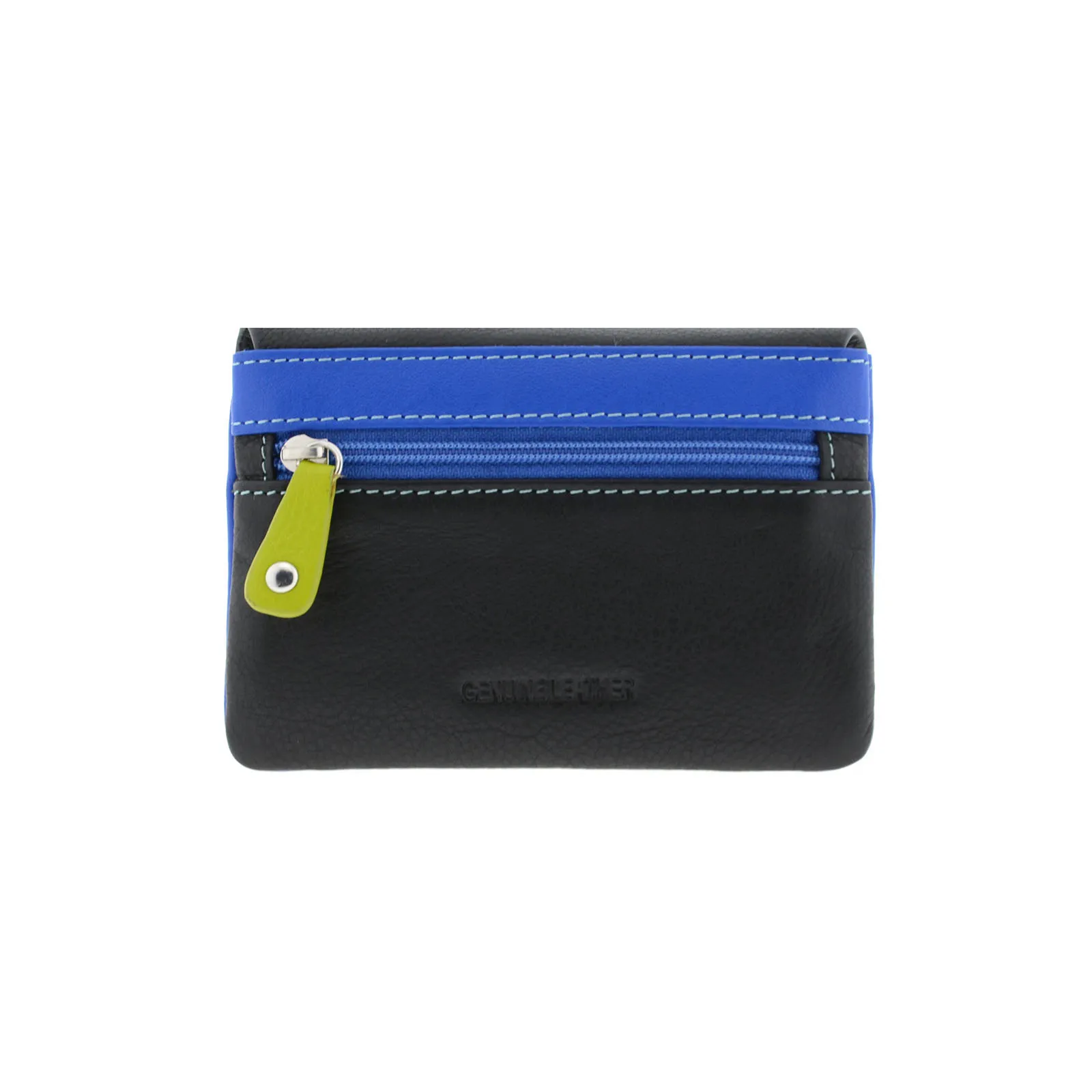8074-1-C1 Monedero tarjetero en piel multicolor con solapa