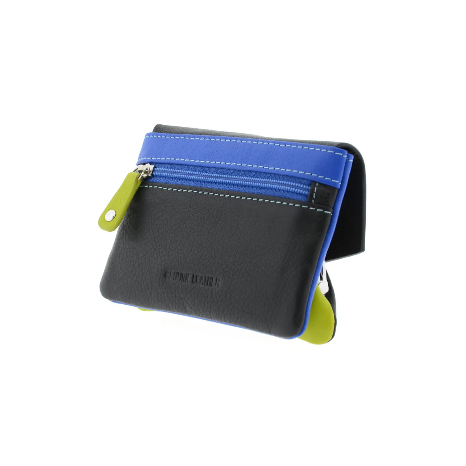 8074-1-C4 Monedero tarjetero en piel multicolor con solapa
