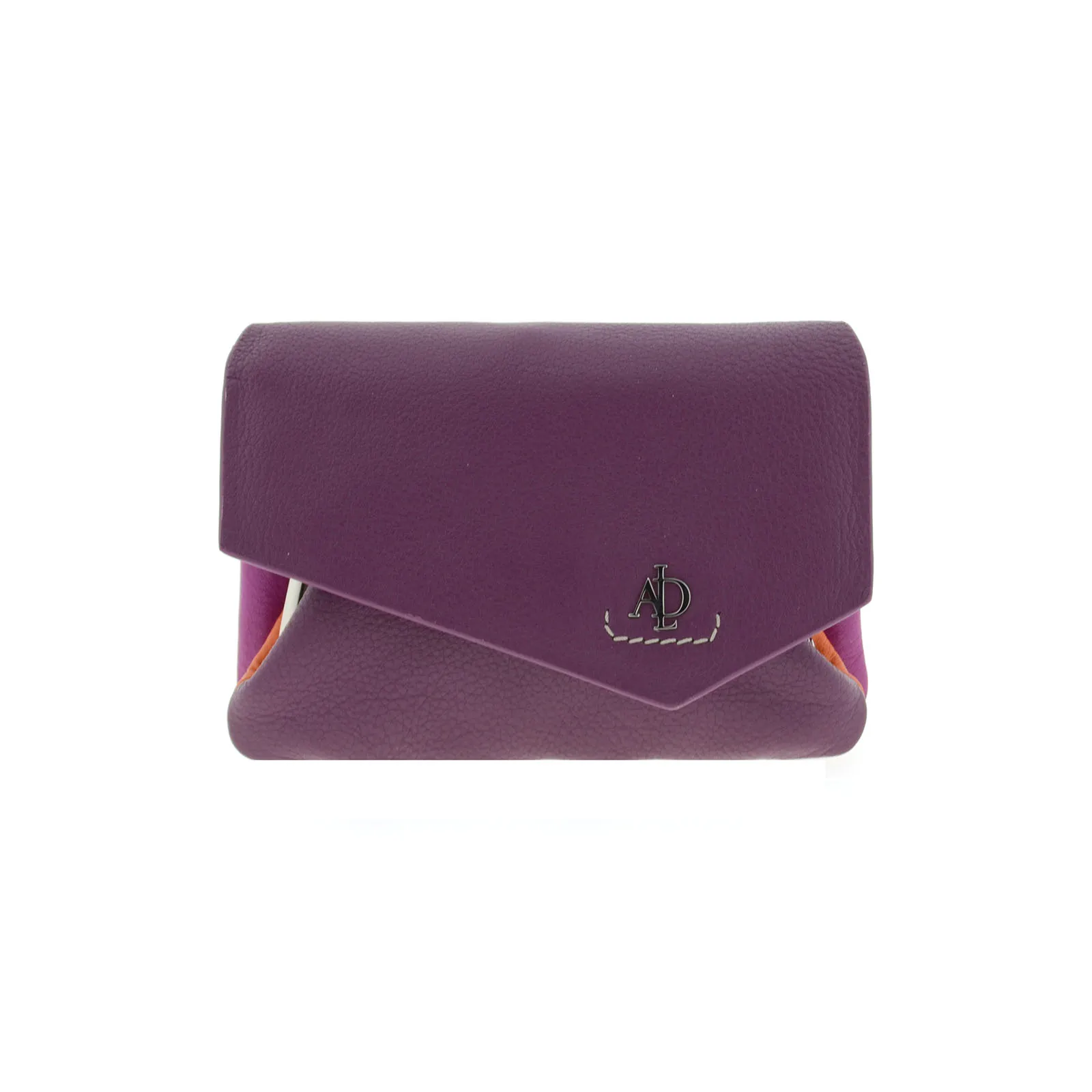 8074-18-C1 Monedero tarjetero en piel multicolor con solapa