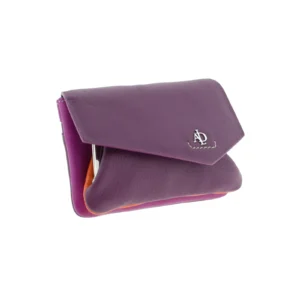 Monedero tarjetero en piel multicolor con solapa